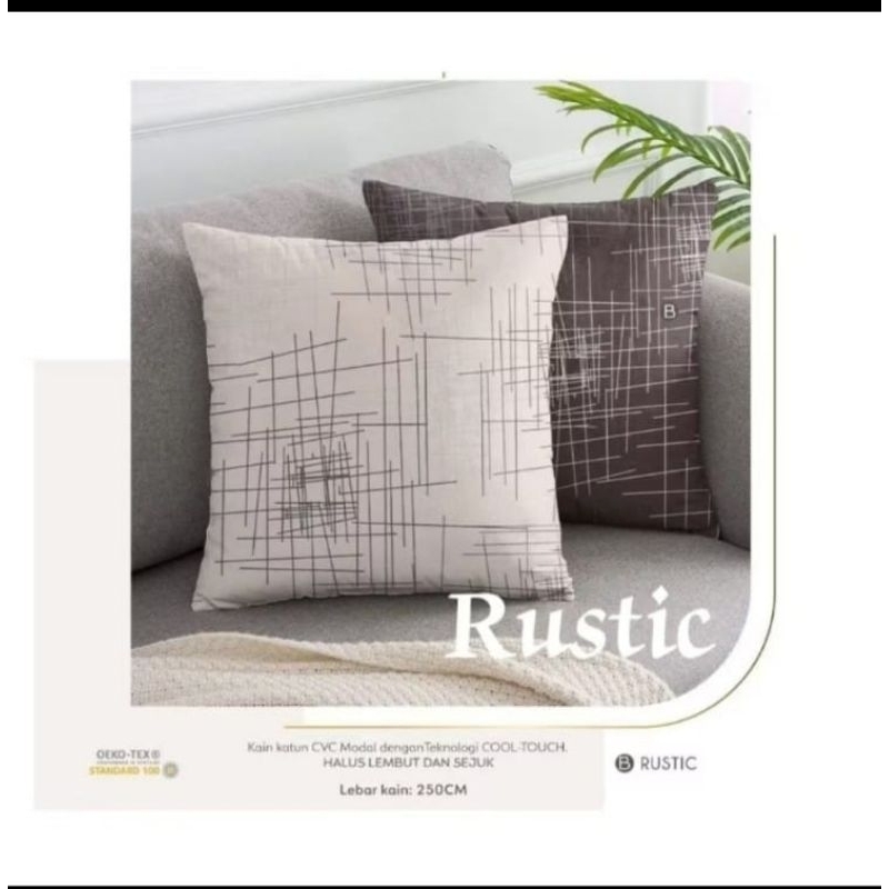 Sarung Bantal Sofa Katun Ukuran 30x30 35x35 40x40 45x45 50x50 60x60 Motif Rustic Bisa Custom Ukuran