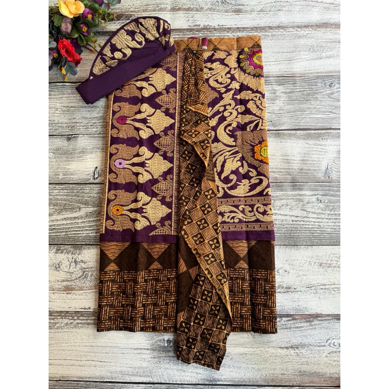 lembaran set udeng songket bordir