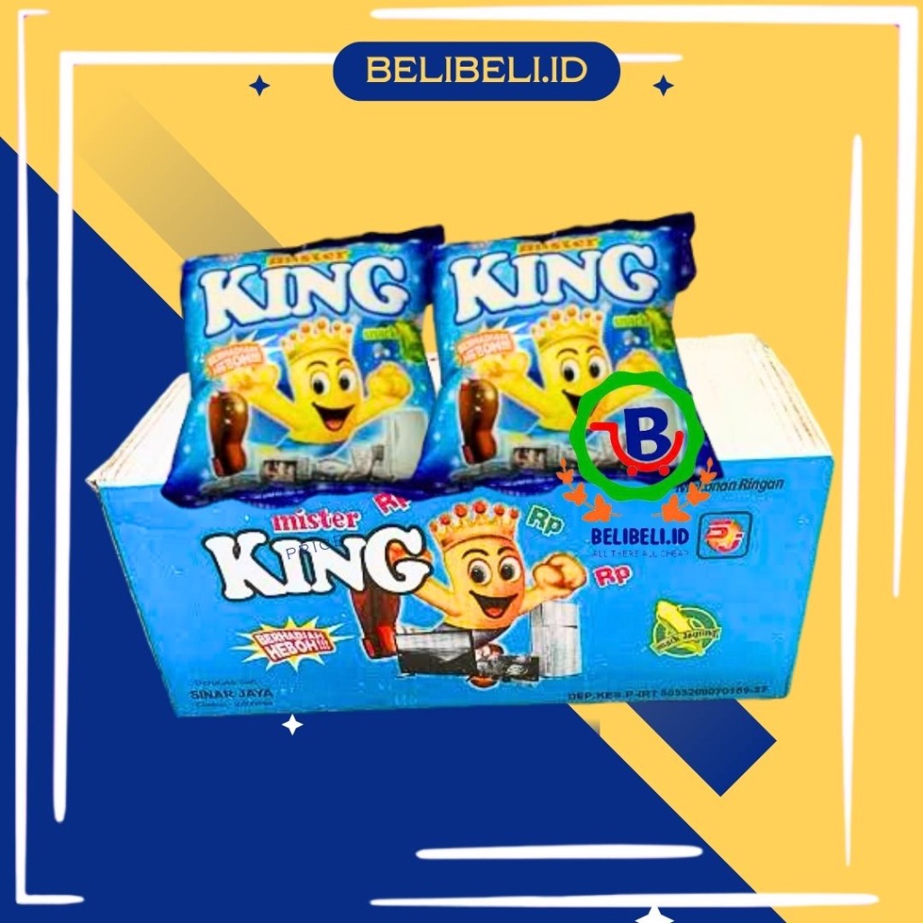 

Snack Chiki ciki jadul zaman dulu Berhadiah Mister King 1 Dus isi 40 Pc