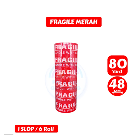 

Lakban OPP Tape / Lakban Fragile Merah 80 Yard