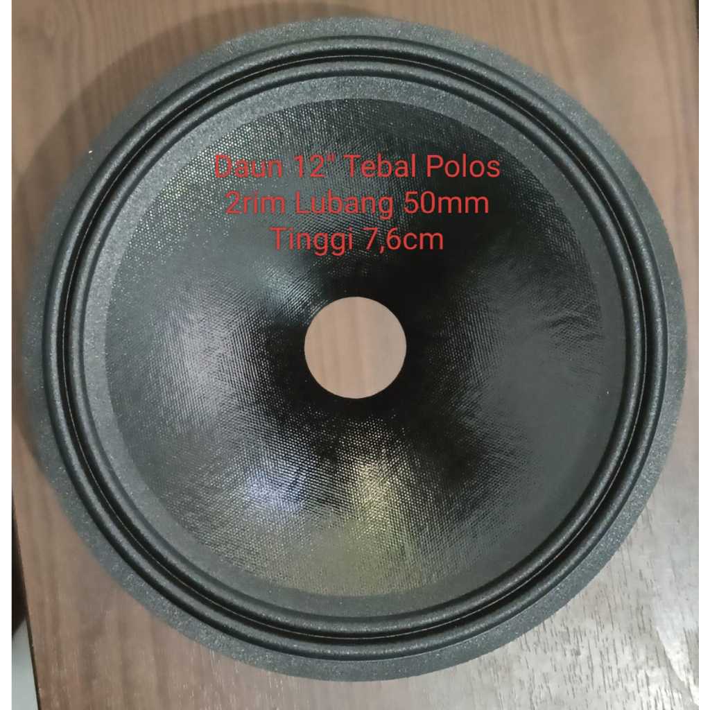 Daun Speaker Kertas Speaker 12 Inch Polos 2rim Tebal Lubang 50mm
