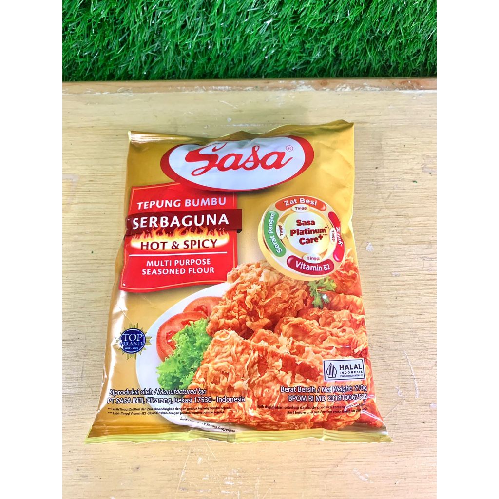 

Sasa Tepung Bumbu Serbaguna Hot & Spicy 210gr