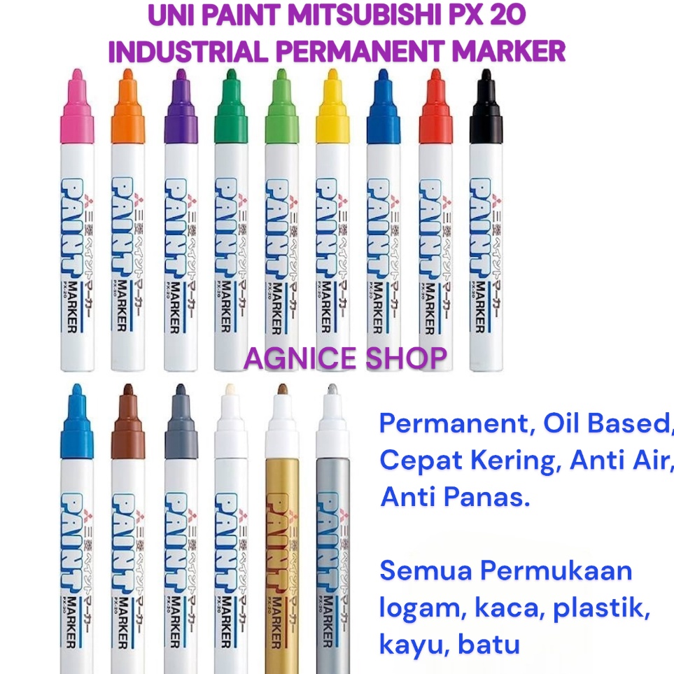 

UNI PAINT Marker Mitsubishi PX2 Spidol Permanent Oil Based KODE B7Z8