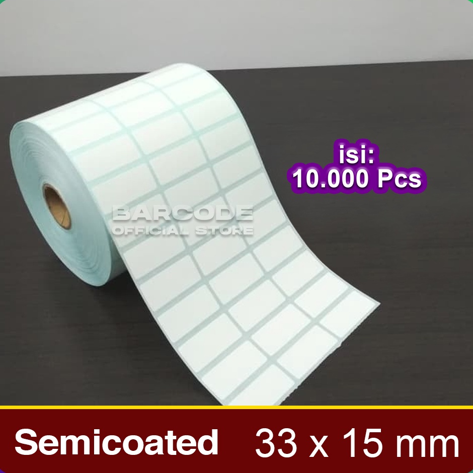 

KODE H5M3 Kertas Stiker 33 x 15 mm 33x15mm 33x15 Label Barcode Semicoated 3 Line Isi 1 Pcs