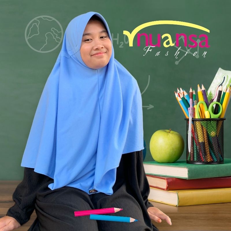 Jilbab anak sekolah serut pita / kerudung sekolah SD SMP SMA / Jilbab Kaos