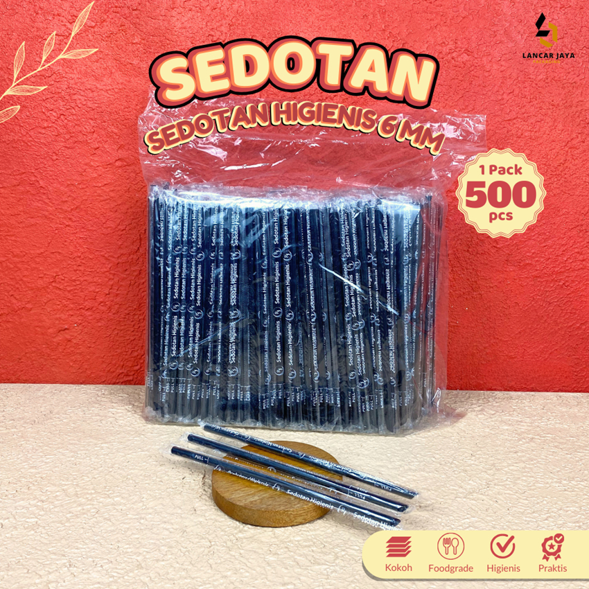 [500 PCS] Sedotan Steril Oxo Lancip 6mm Kemasan Plastik Higienis