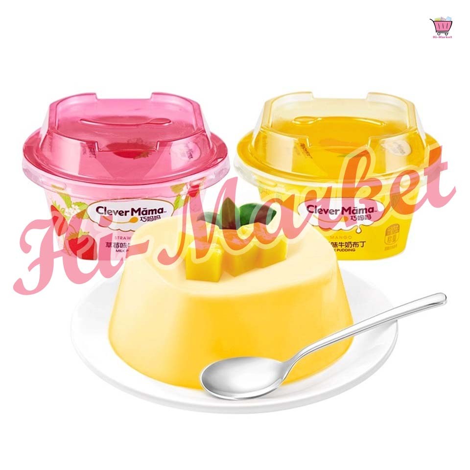 

[2 Varian Rasa] Clever Mama Pudding 70g - Milky Pudding Classic Aneka Rasa Mango Strawberry - Pudding Zero Gelatin - Zero Creamer - Zero Trans Fatty Acids 巧妈妈 芒果味 草莓味