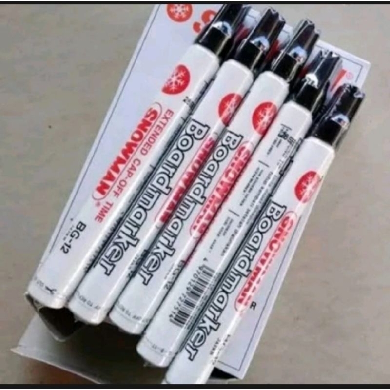 

Spidol snowman boardmarker hitam warna hitam spidol papan tulis bisa dihapus white board isi 12pcs/box bg-12 BG-12