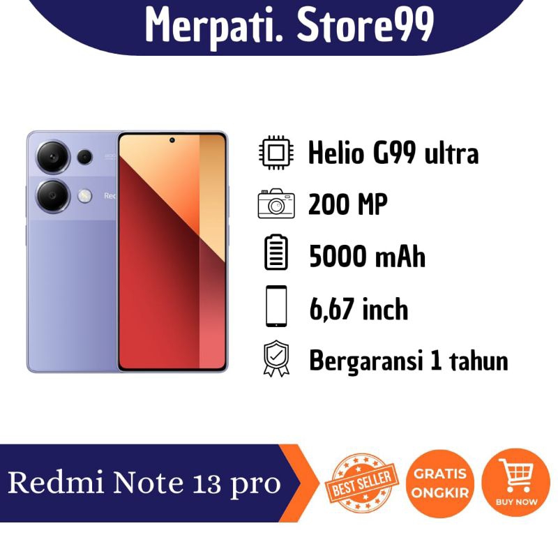 REDMI NOTE 13 PRO - 8/256GB - SMARTPHONE - GARANSI RESMI