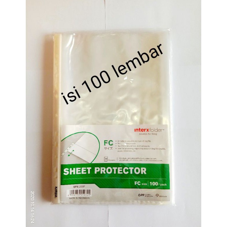 

sheet protector plastik pp pocket folio inter x folder isi 1 lembar o N3K9