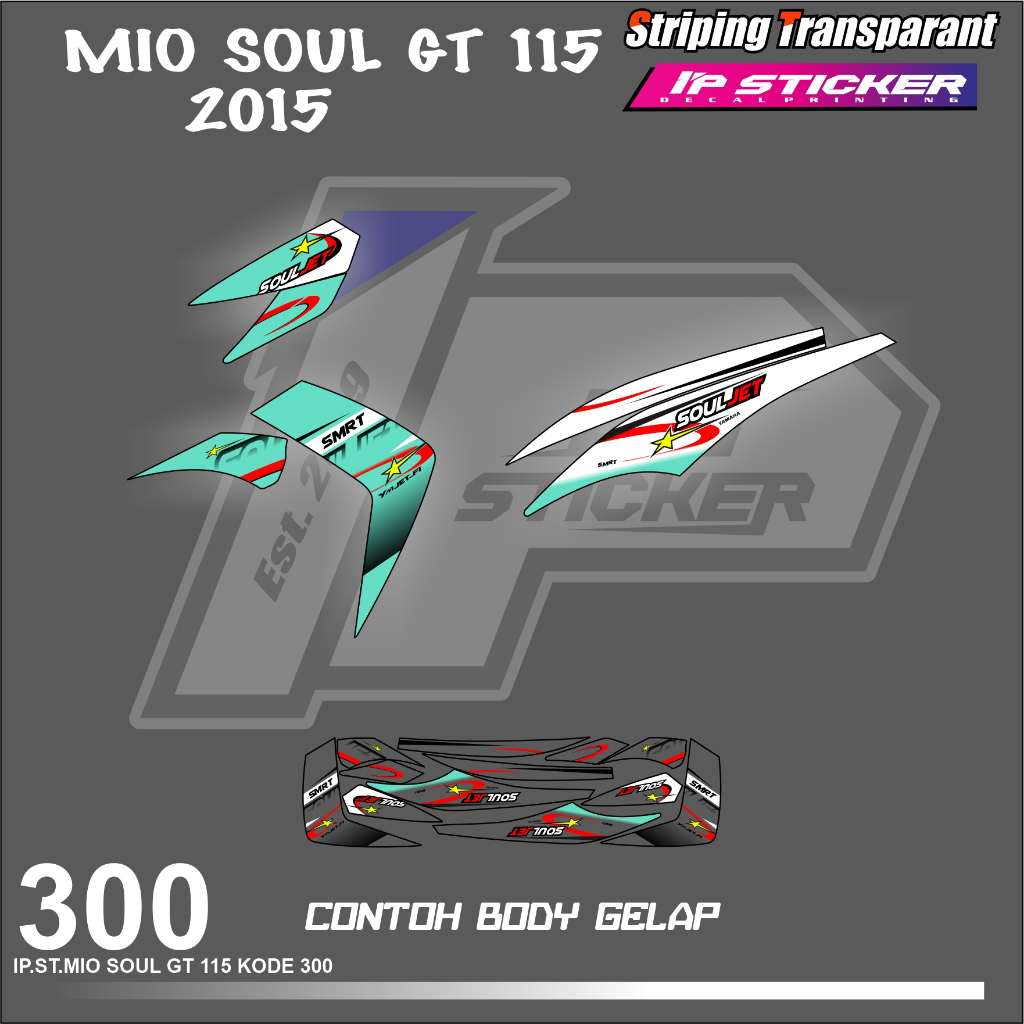 MIO SOUL GT 2015  (COD) STIKER STRIPING MOTOR YAMAHA MIO SOUL GT  HOLOGRAM DAN TRANSPARAN