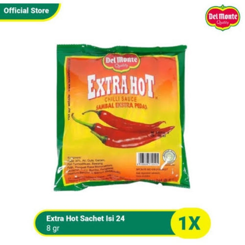 

Delmonte Chili Sauce Extra Hot Sachet 24x8gr