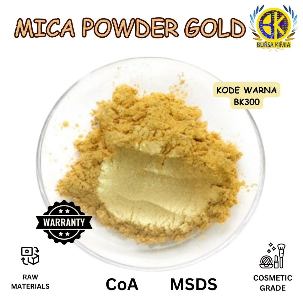Mica Powder Gold 1KG Mika Bubuk Warna Emas Lembut Pewarna Kosmetik DIY Lilin Resin Cat Nail Polish d