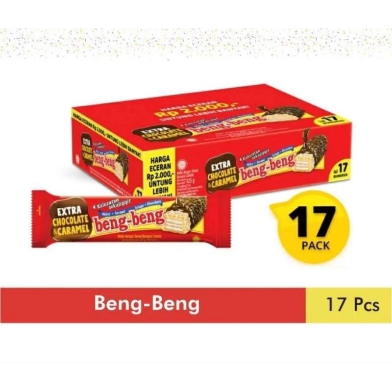 

Coklat Beng Beng Regular 1 dus Cokelat Beng-Beng @25gr Cokelat BengBeng Regular Beng Beng Wafer Coklat Beng-Beng Regular 1 dus isi 17pcs Coklat HALAL Bengbeng wafer cokelat