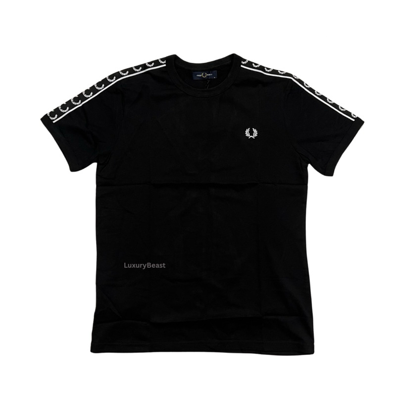 Fred Perry Taped Ringer Black Tshirt Black