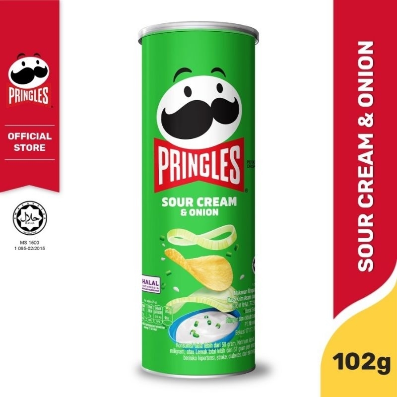 

Grosir Berkah Jaya | Pringles Sour Cream & Onion 102g Karton 12pcs