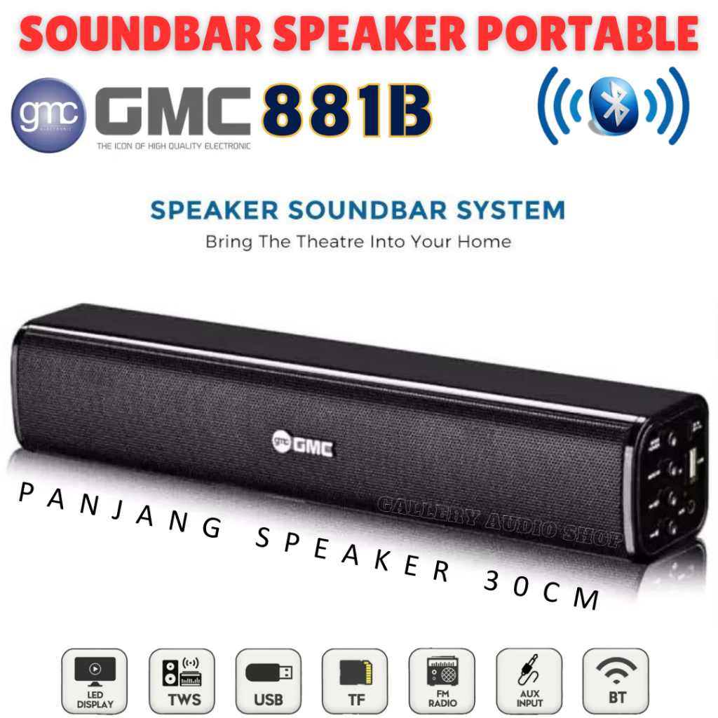 Speaker Multimedia GMC 881B Bluetooth - Speaker Portabel Bluetooth GMC 881 B + FM Radio + USB Super 