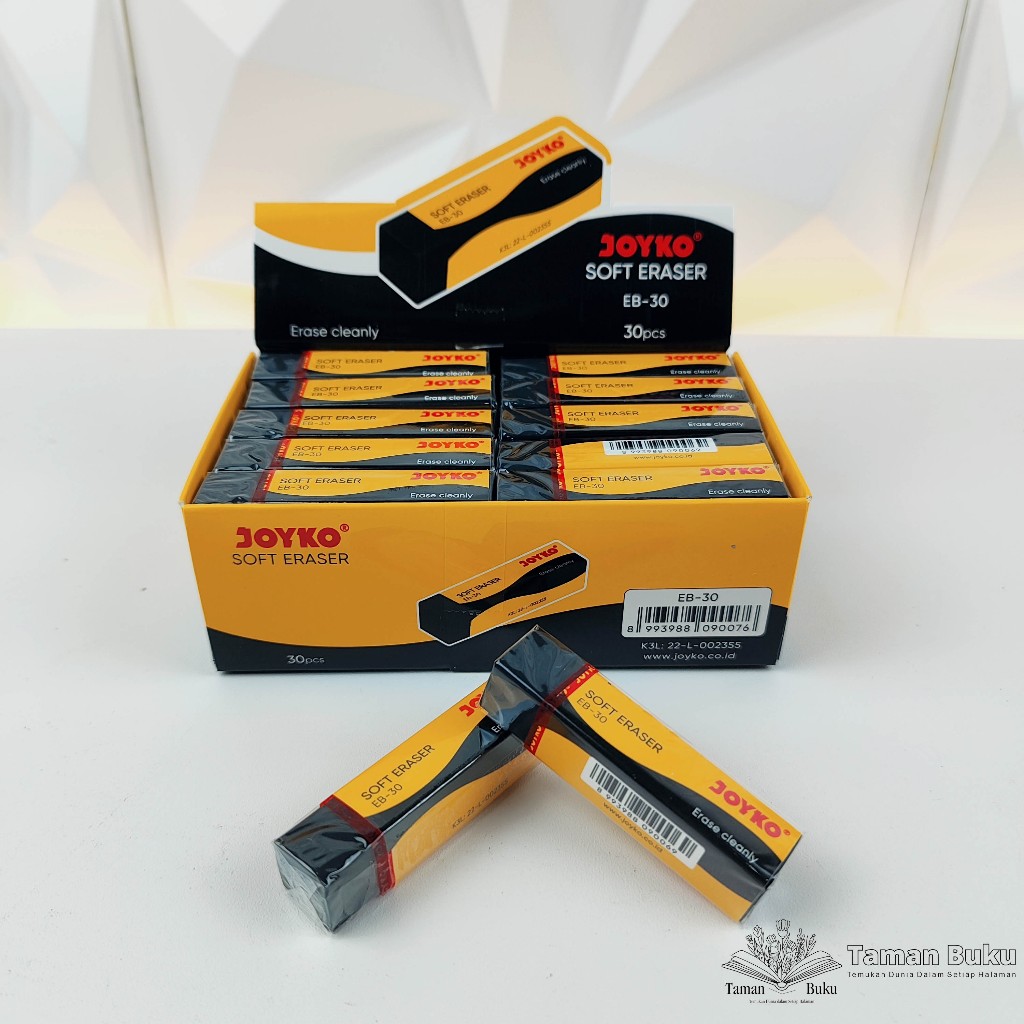 

Penghapus Joyko Panjang Besar Hitam Soft Eraser Satuan Stip Clearly Black EB-30