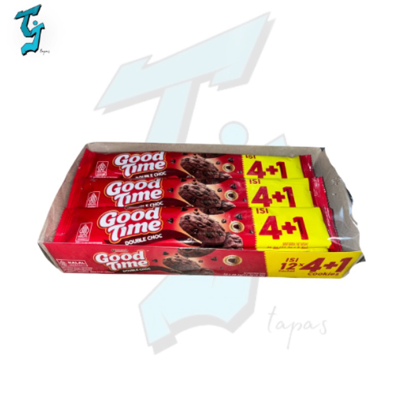 

GOOD TIME Cookies Double Choco, Isi 12bungkus x 5 cookies.