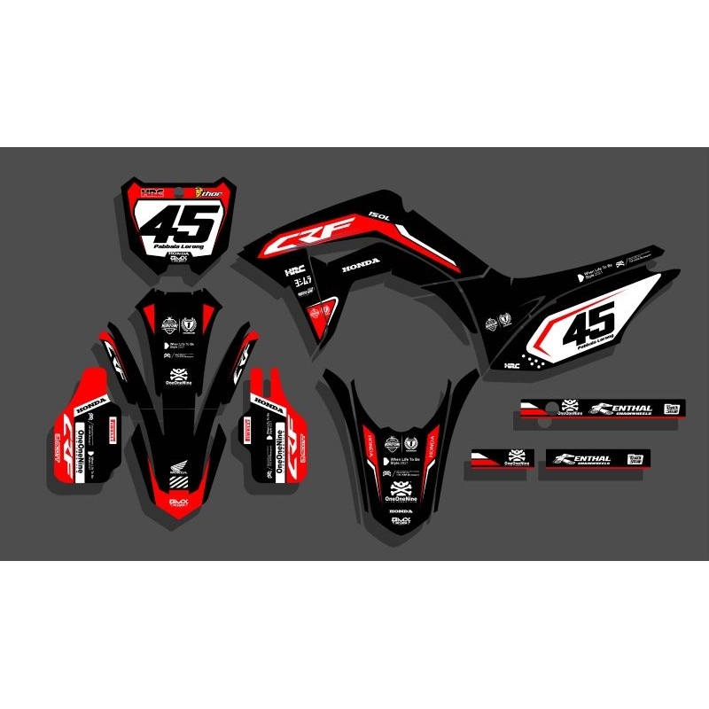 Decal Custome Honda crf 150l full body desain original 450 hitam