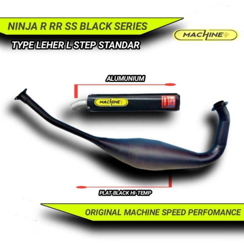 KNALPOT NINJA R SS RR LEHER L STANDAR BLACK SERIES ORIGINAL MACHINE BUKAN AHAU CMS