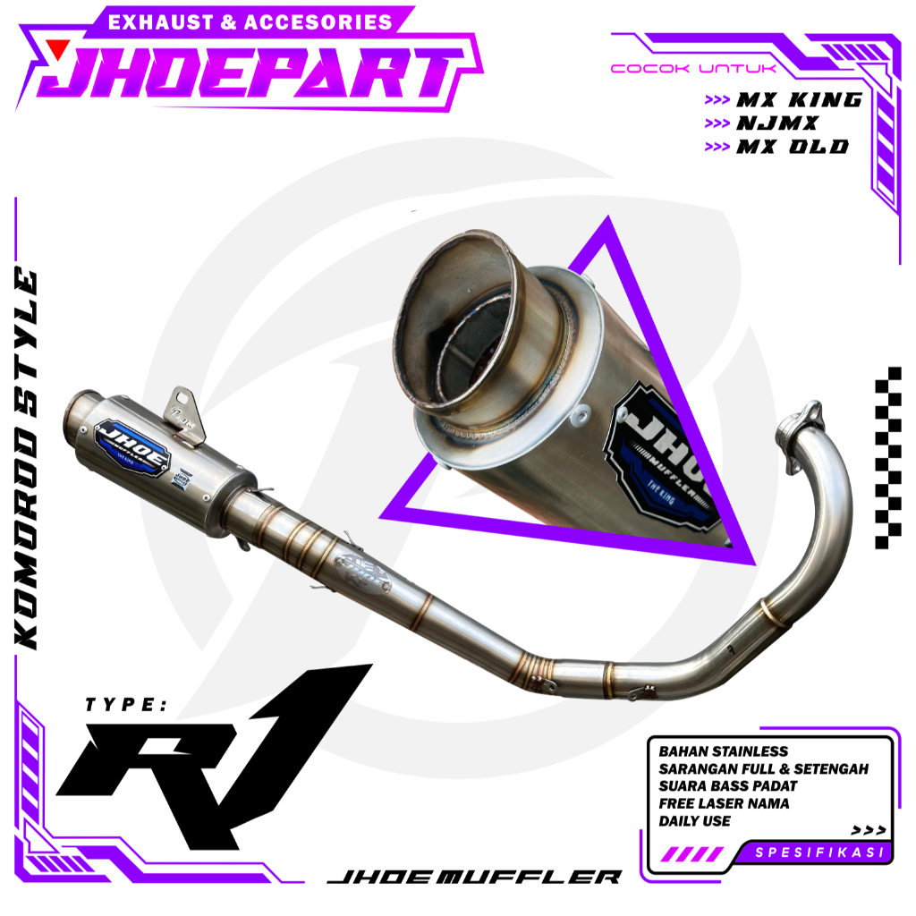 Knalpot Racing MX KING MX NEW MX OLD type R1 Original Jhoe Muffler model Roadrace