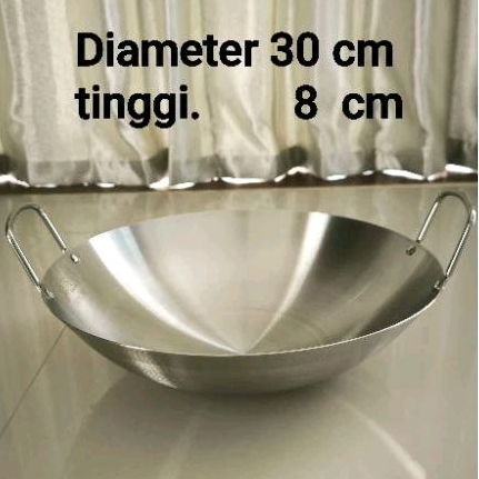 wajan stainless tebal anti lengket 30 cm 555