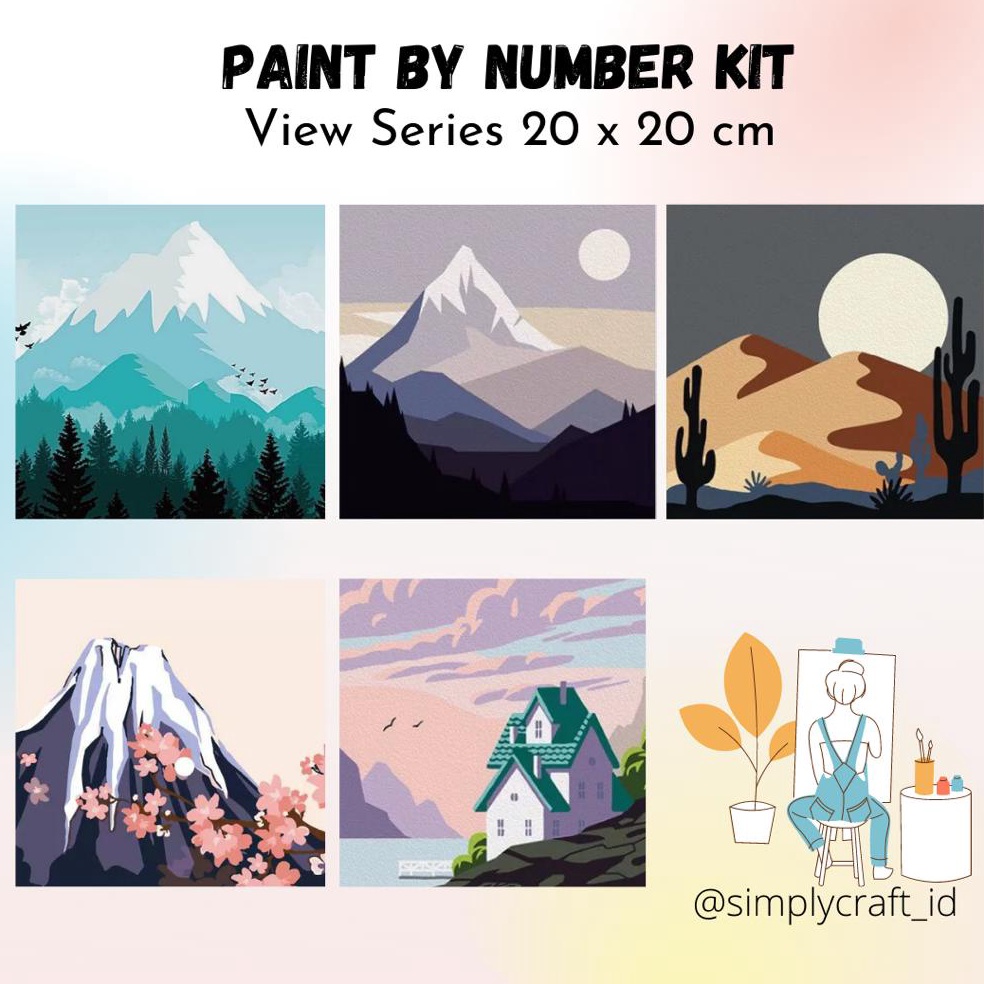 

KODE H2M4 Simply Craft ID Paint By Number 2x2cm View Series DIY Painting Kit Mewarnai Lukisan with Wooden Frame Hampers Lebaran Hadiah Ulang Tahun Hadiah Untuk Teman Souvenir