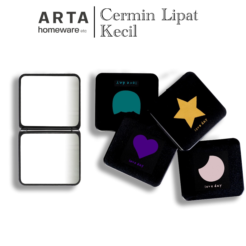 Cermin Kaca Lipat Kecil Mini Aesthetic Lucu Persegi