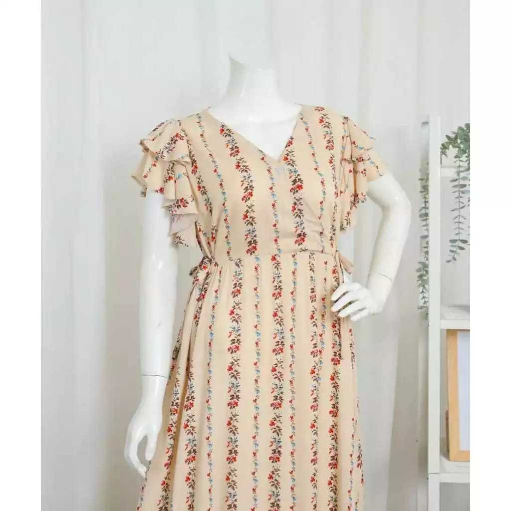 Kimono Midi Dress Basic Bunga Rayon Terbaru | Daster Model Jepang Terlaris Gratis Ongkir