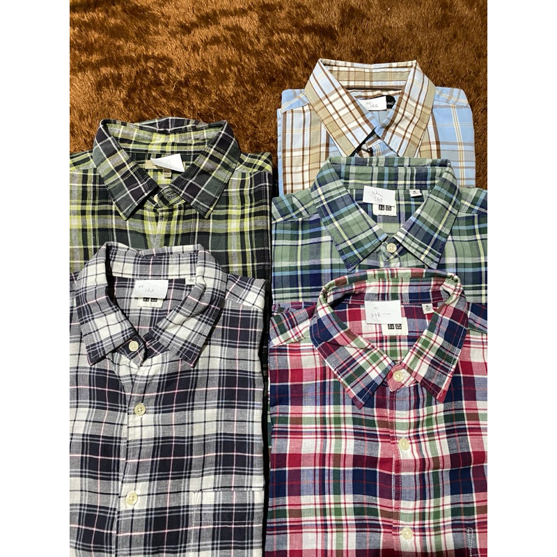 Kemeja flannel & uniqlo [preloved]