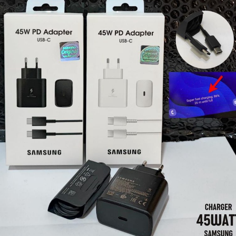 KODE B86C TC Charger Casan Adaptor Travel Samsung 45 WATT Samsung C ke C Flash Charging