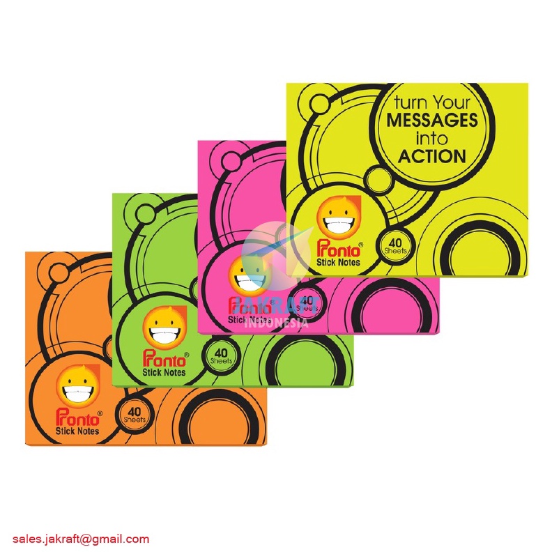 

SPECIAL PROMO 4 Lembar Sticky Notes PRONTO SN Fluo 653 Memo Tempel Fluorescent 4 x 5 mm 4x5mm