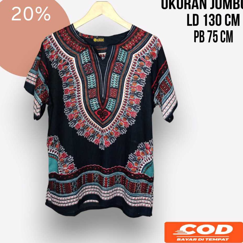 HJ6 Terlaris baju kaos dashiki ukuran jumbo  kaos bangkok jumbo  baju kaos bali etnik  kaos santai p