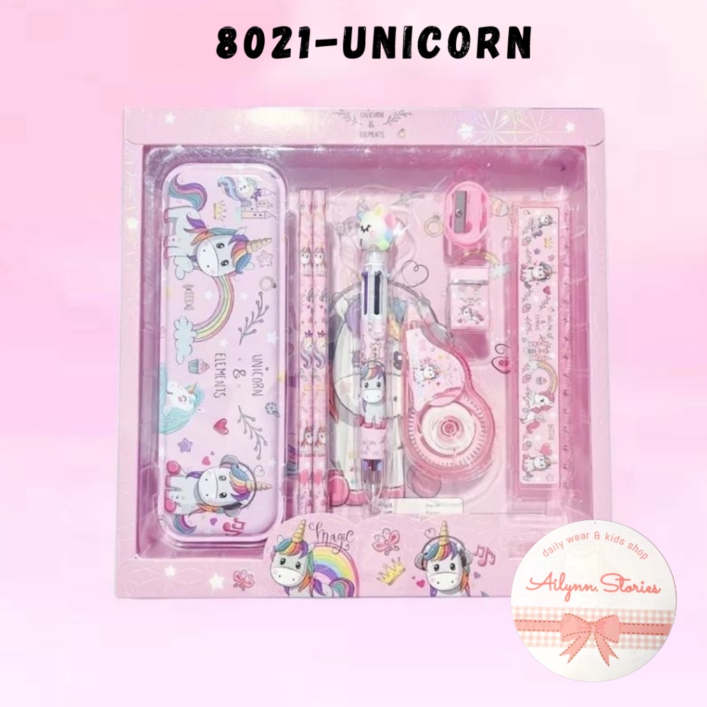 

KODE B1G5 821 Set alat tulis souvenir ultah isi 8 pcs ada typex pen cetek