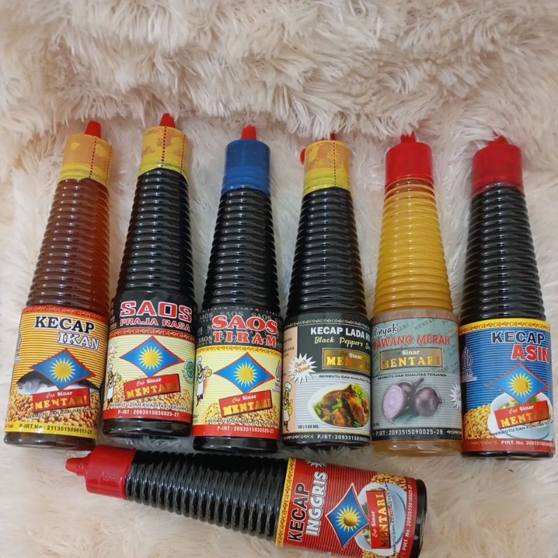 

PAHE 2.1 DAPAT 7 BOTOL (KECAP IKAN, SAOS PRAJA RASA, SAOS TIRAM, KECAP LADA HITAM, MINYAK BAMER, KECAP ASIN, KECAP INGGRIS)