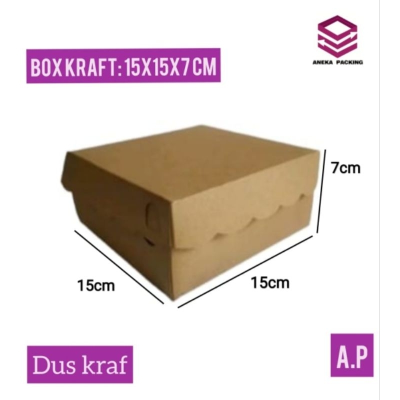 

Box Kraft 15x15x7 cm Polos/Dus/packing/boxkue