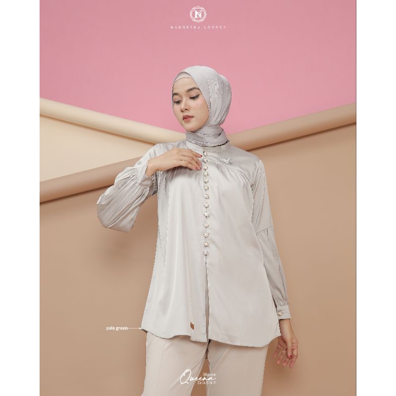 QUEENA BLOUSE Ori By Nadheera Luxury New✔️//Blouse perempuan//blouse elegant//blouse new//blouse mur