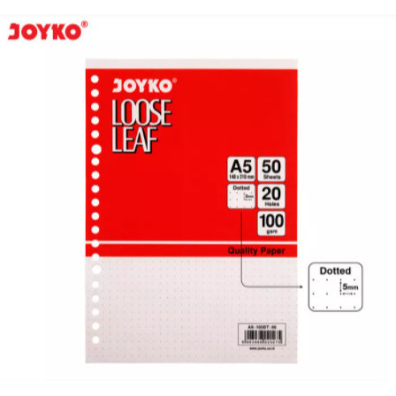 

Loose Leaf Isi Kertas File Binder Joyko A5-100DT 50 Lembar Dotted