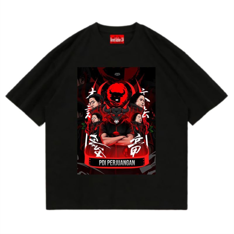 T-shirt PDI PERJUANGAN | KAOS STREETWEAR | Tshirt PARTAI MEGAWATI SOEKARNO PUTRI pria wanita dewasa 
