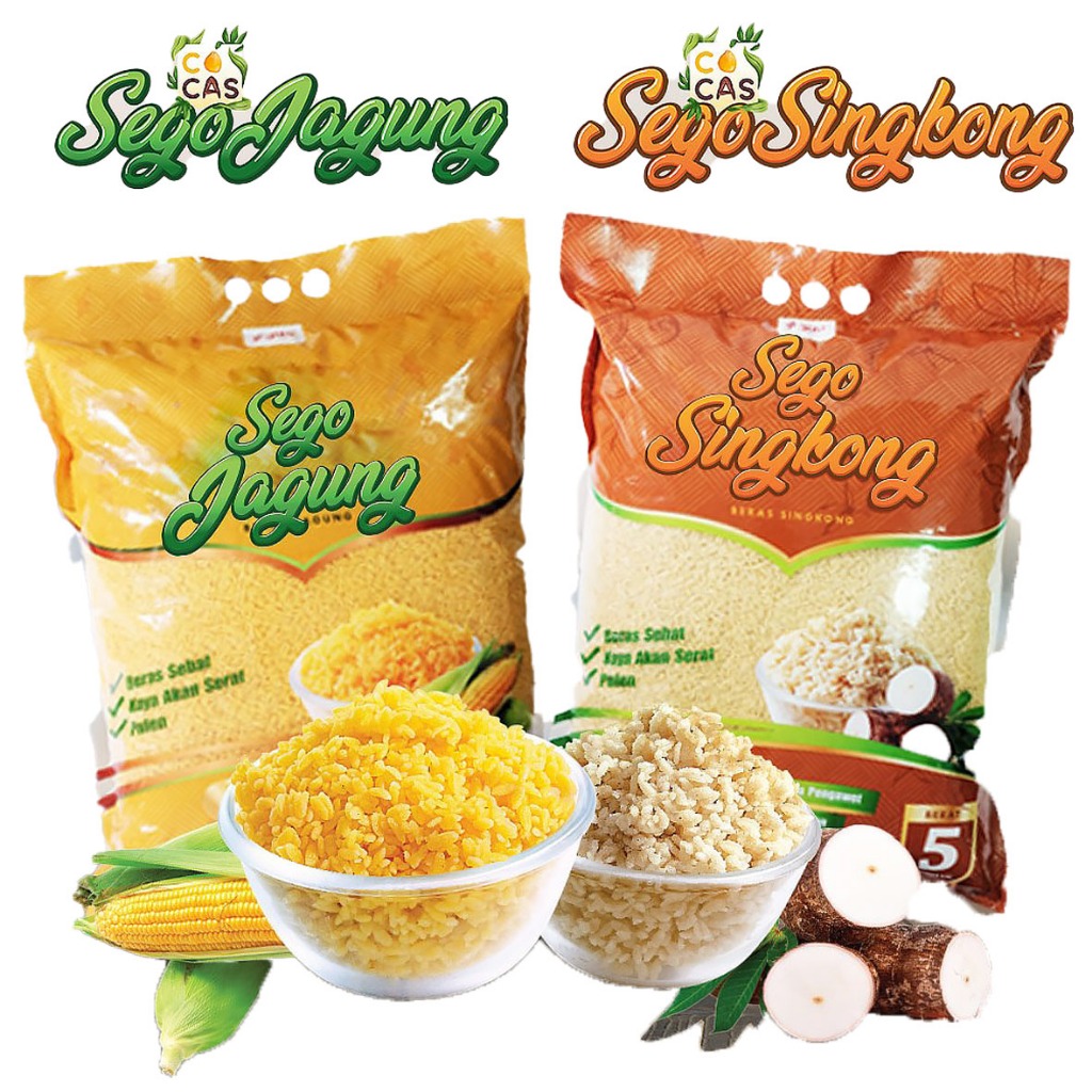 

Sego Jagung dan Sego Singkong 700 Gram. Beras Jagung Premium