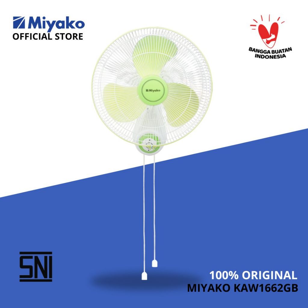 Kipas Angin Miyako KAW1662GB Kipas Dinding 16 inc - Wall Fan 3 Baling baling KAW-1662-GB