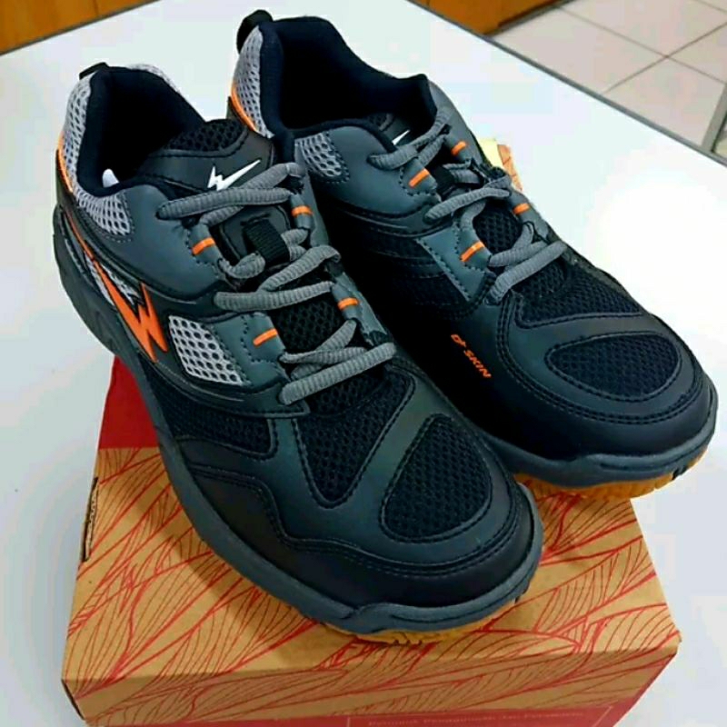 sepatu Olahraga Badminton Eagle Orbits Black Grey Original