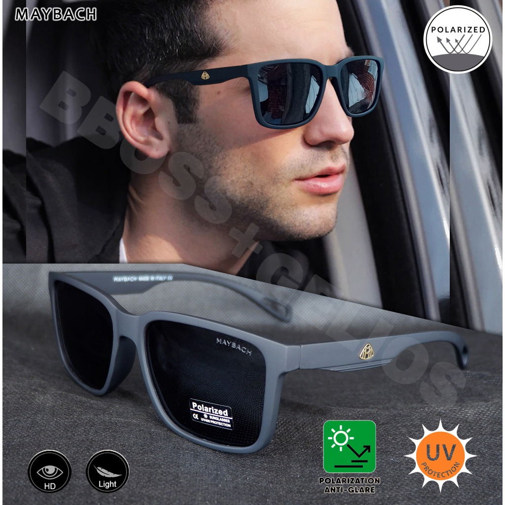 KACAMATA HITAM POLARIZED ORIGINAL PRIA MAYBACH PRINCE BLACK SUNGLASSES UNISEX KACA MATA GAYA POLAROI