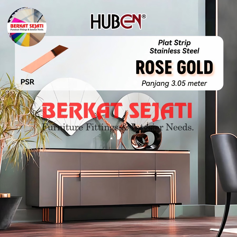 List Plat Strip ROSE GOLD 1 cm 10mm Profil Rata Stainless Steel 3M