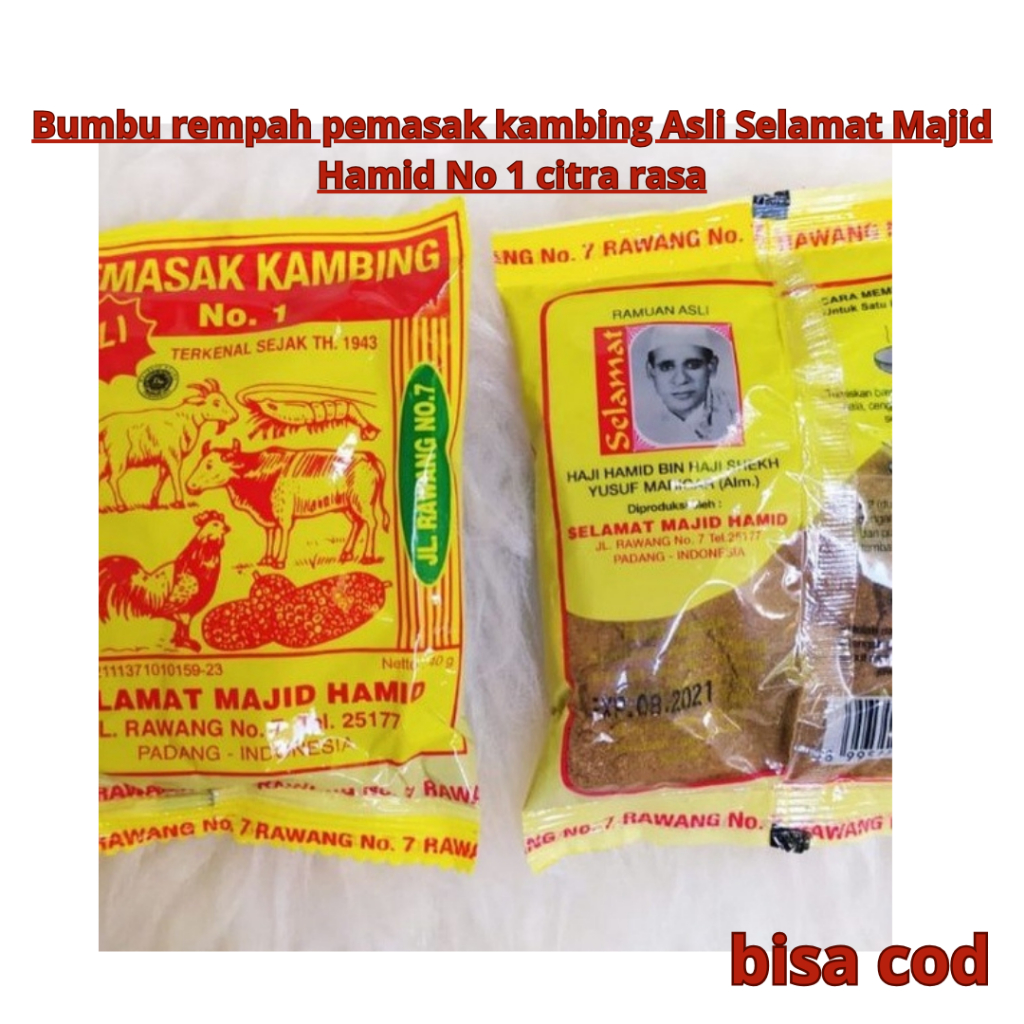 

Bumbu rempah pemasak kambing Asli Selamat Majid Hamid No 1 citra rasa