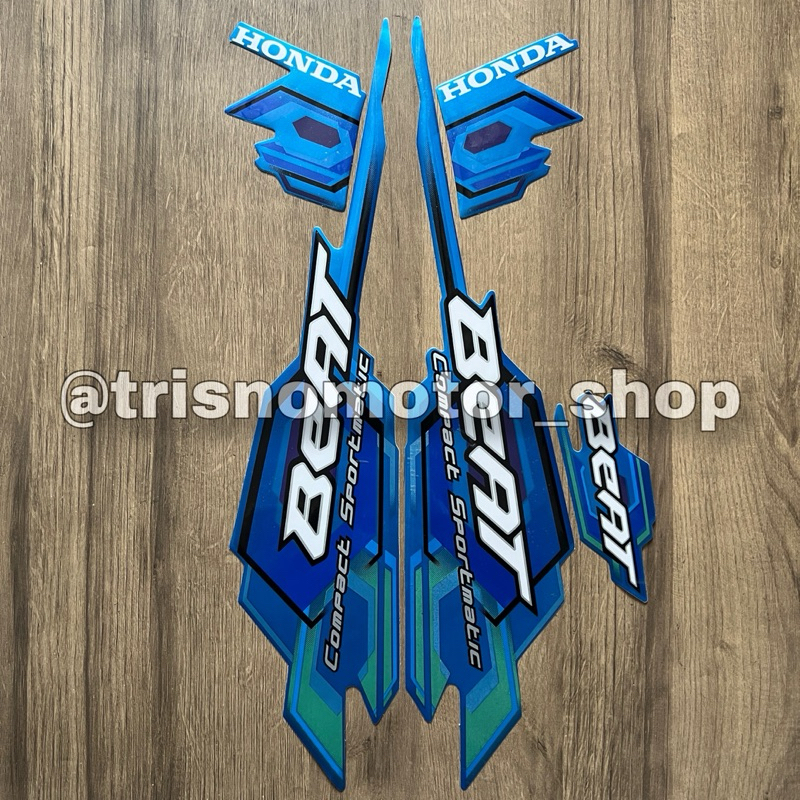 Striping Honda Beat Karbu standar 2008 warna biru | stiker beat karbu