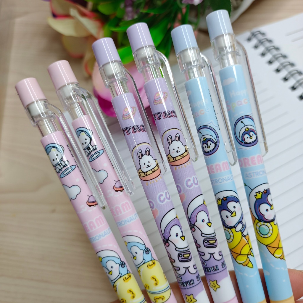 

Pensil Mekanik Vanco MP-502 0.5mm Cute Penguin Astronauts Pastel Colorful