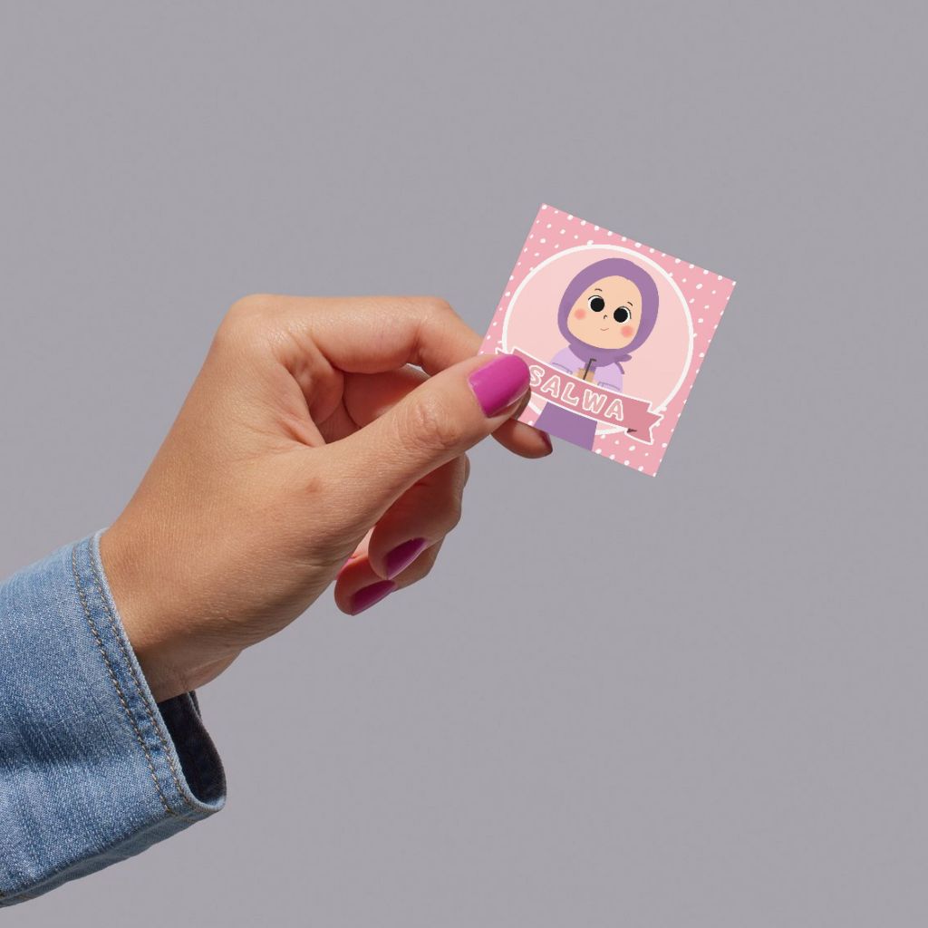 

Stiker Nama Anak Perempuan Hijab (Ukuran 5cm x 5cm) Free Custom Nama