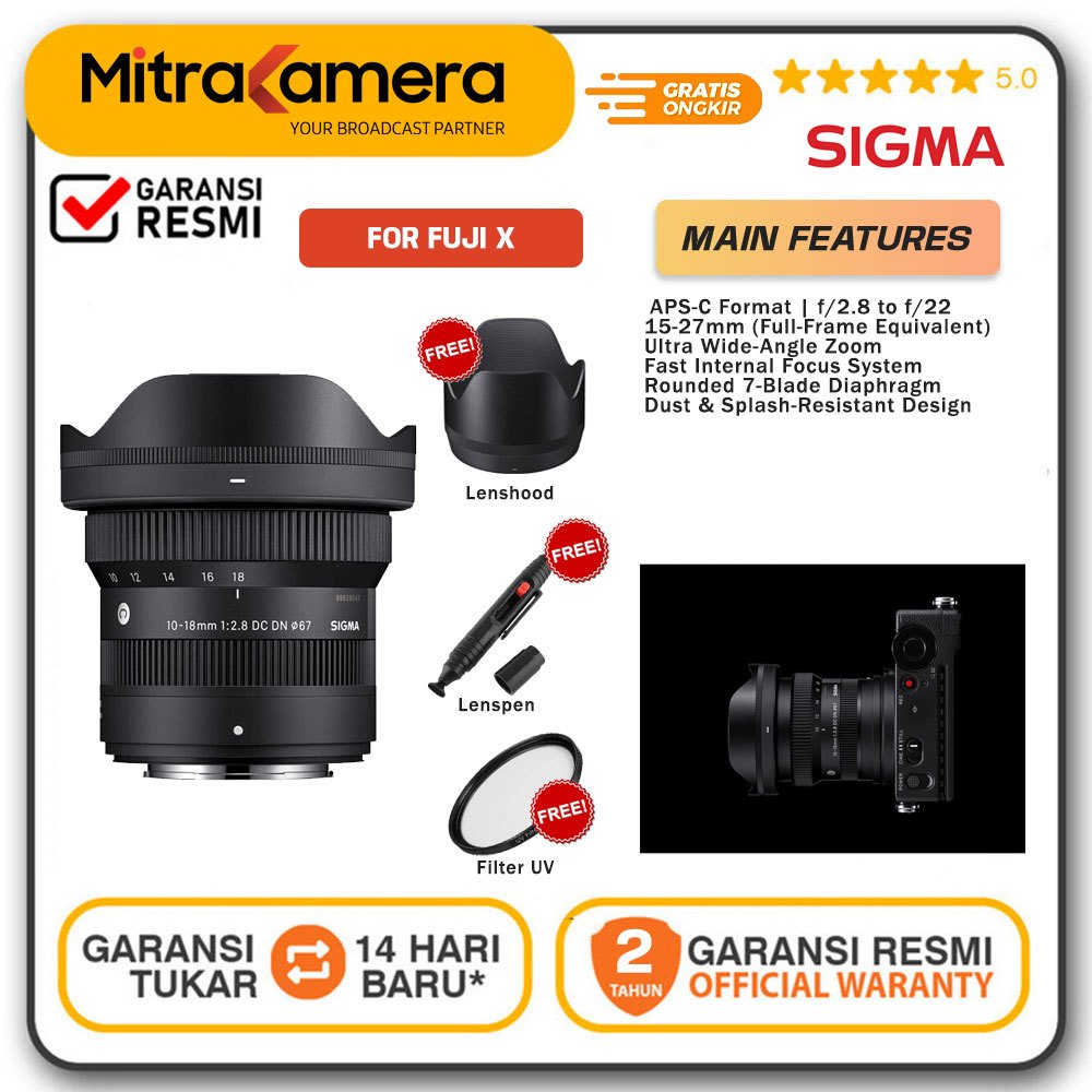 Sigma 10-18mm f2.8 Fujifilm X DC DN Contemporary Fuji 10-18 mm f/2.8